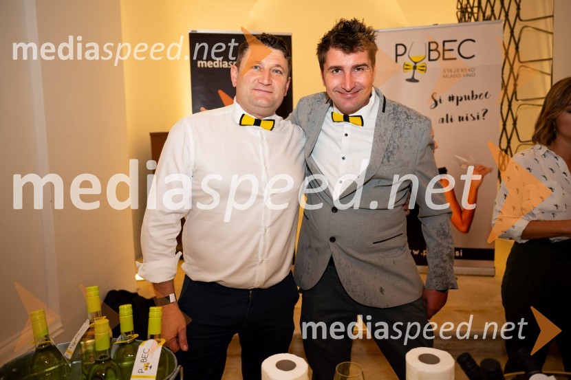  Marko Toplak, Turistična kmetija Toplak, nogometaš Vinske reprezentance Slovenije;  Sandi  Fleisinger, Kmetija Fleisinger8. salon štajerskih mladih vin Pubec 2023 v Mariboru