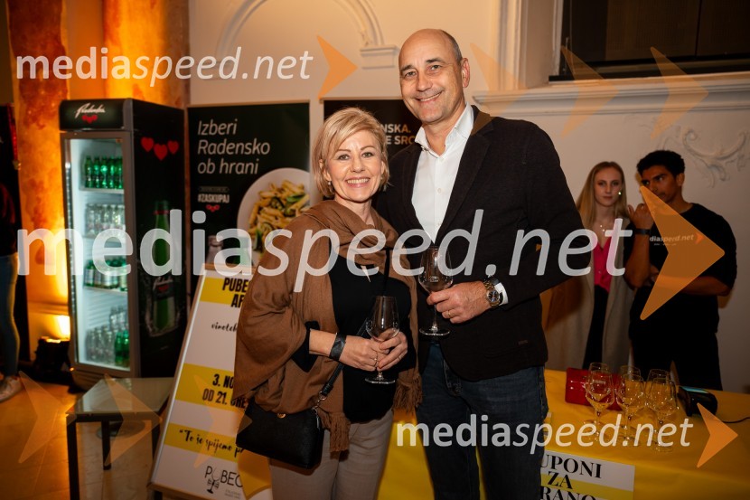  Viktorija Kovačič, Mercator;  Matjaž Kovačič, nekdanji predsednik uprave Nova KBM8. salon štajerskih mladih vin Pubec 2023 v Mariboru