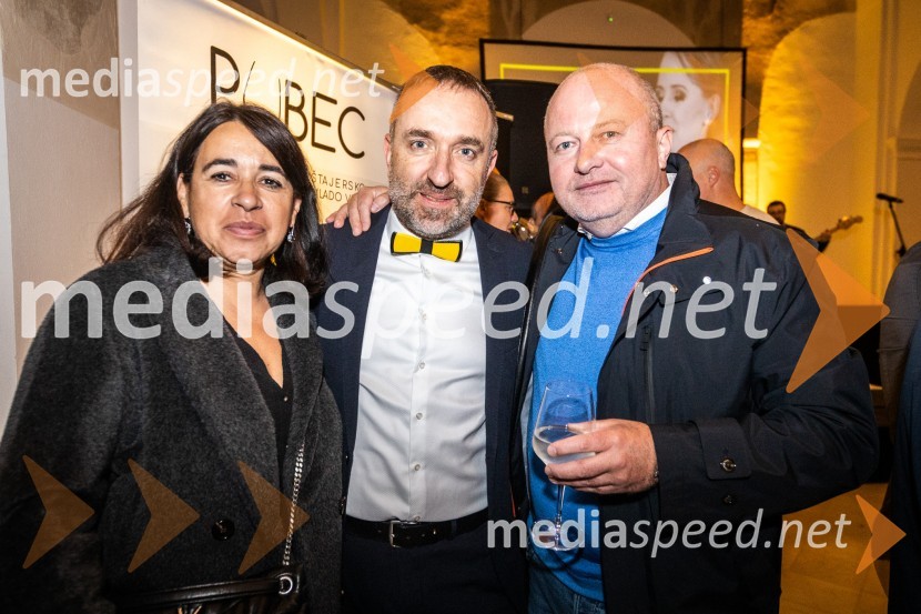  Barbara Orozel Riedl;  Borut  Cvetko, kreativni direktor, Mediaspeed d.o.o.;  Tomaž Riedl, direktor Riedl Group8. salon štajerskih mladih vin Pubec 2023 v Mariboru