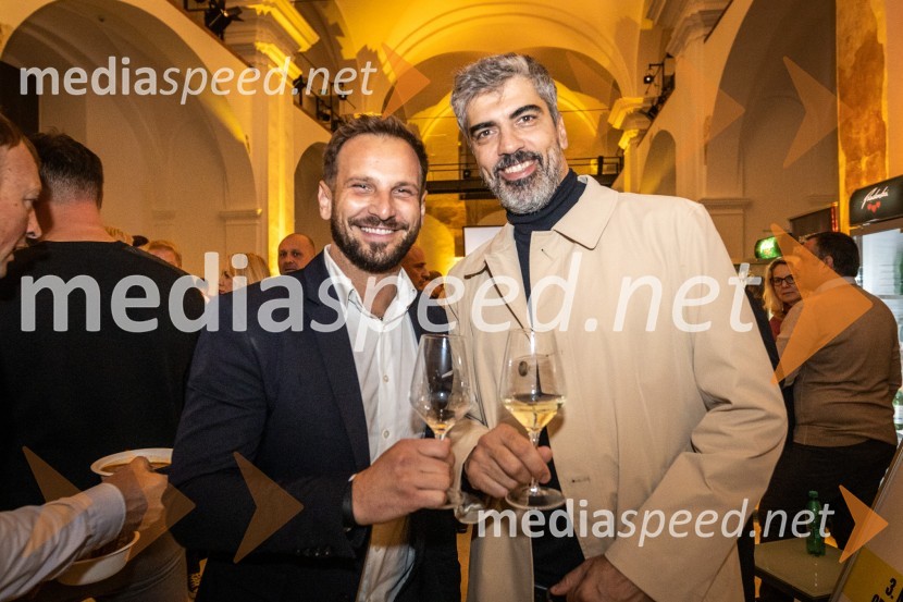  David  Klobasa, župan Občine Sveta Trojica in podjetnik;  Bor Greiner, odgovorni urednik, Radio City8. salon štajerskih mladih vin Pubec 2023 v Mariboru