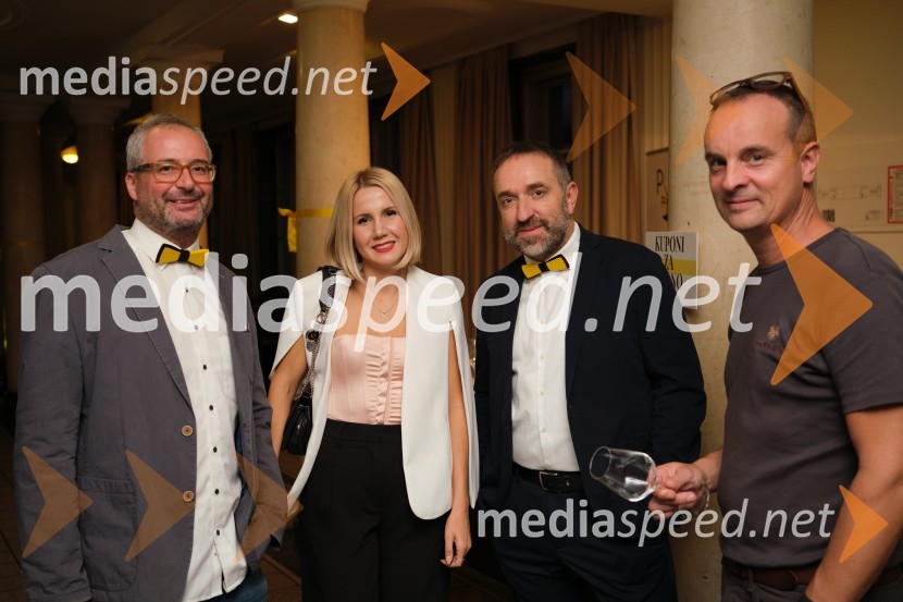  Gregor Mulec, Vinogradništvo Mulec;  Natalija Cvetko, Mediaspeed d.o.o.;  Borut  Cvetko, kreativni direktor, Mediaspeed d.o.o.;  ... 5. salon štajerskih mladih vin Pubec 2023 v Ljubljani