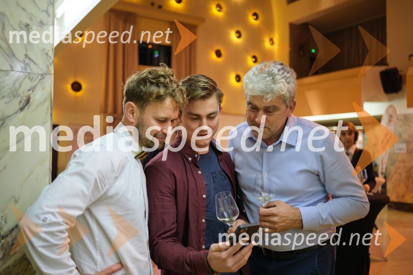  Domen Jaunik, Vina Jaunik;  Miha Ritonja, Albiana wines;  Jernej Žaren, Albiana, vinska klet Žaren5. salon štajerskih mladih vin Pubec 2023 v Ljubljani