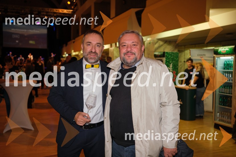  Borut  Cvetko, kreativni direktor, Mediaspeed d.o.o.; mag. Božo Emeršič, predsednik uprave Grawe Zavarovalnice d.d.5. salon štajerskih mladih vin Pubec 2023 v Ljubljani