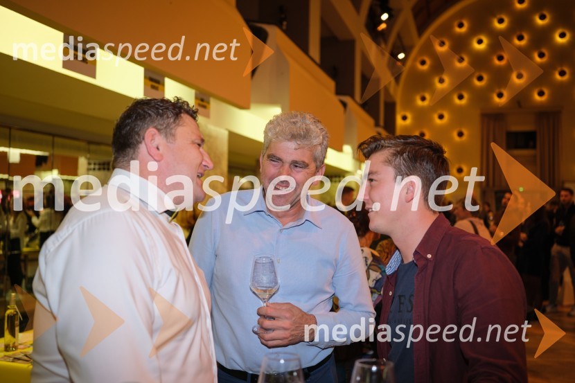  Marko Toplak, Turistična kmetija Toplak, nogometaš Vinske reprezentance Slovenije;  Jernej Žaren, Albiana, vinska klet Žaren;  Miha Ritonja, Albiana wines5. salon štajerskih mladih vin Pubec 2023 v Ljubljani