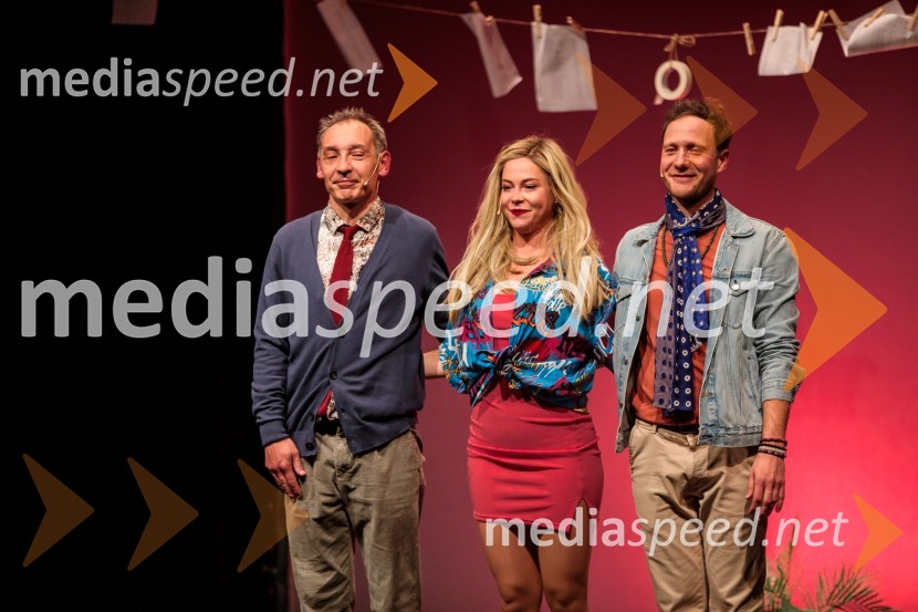  Tadej Toš, igralec, komik in TV voditelj;  Lea Cok, igralka;  Klemen Slakonja, igralec, komik in TV voditeljKar želiš, to dobiš, premiera komedije