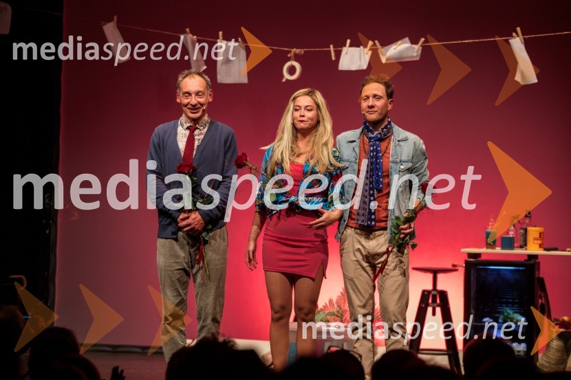  Tadej Toš, igralec, komik in TV voditelj;  Lea Cok, igralka;  Klemen Slakonja, igralec, komik in TV voditeljKar želiš, to dobiš, premiera komedije