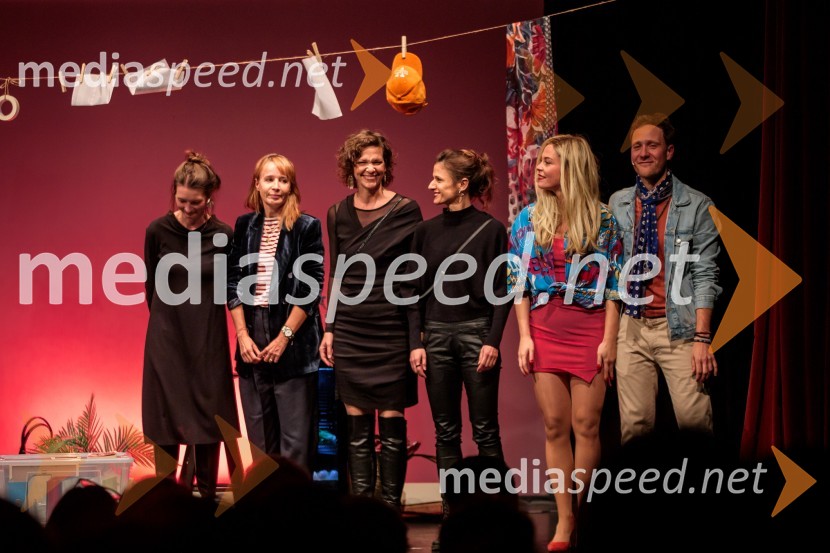  Sara Slivnik, scenografinja;  ... ;  Ajda Valcl, režiserka;  ... ;  Lea Cok, igralka;  Klemen Slakonja, igralec, komik in TV voditeljKar želiš, to dobiš, premiera komedije