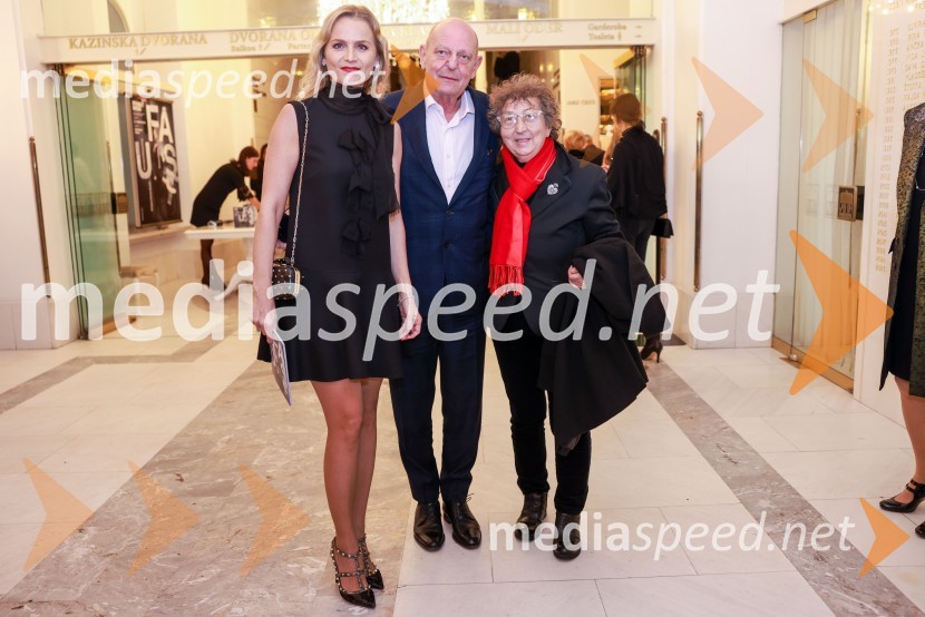  Katarina Kresal, odvetnica, nekdanja ministrica za notranje zadeve;  Miro Senica, odvetnik;  Dragica Petrovič, režiserka in producentkaPremiera Clugovega baletnega spektakla Faust v SNG Maribor