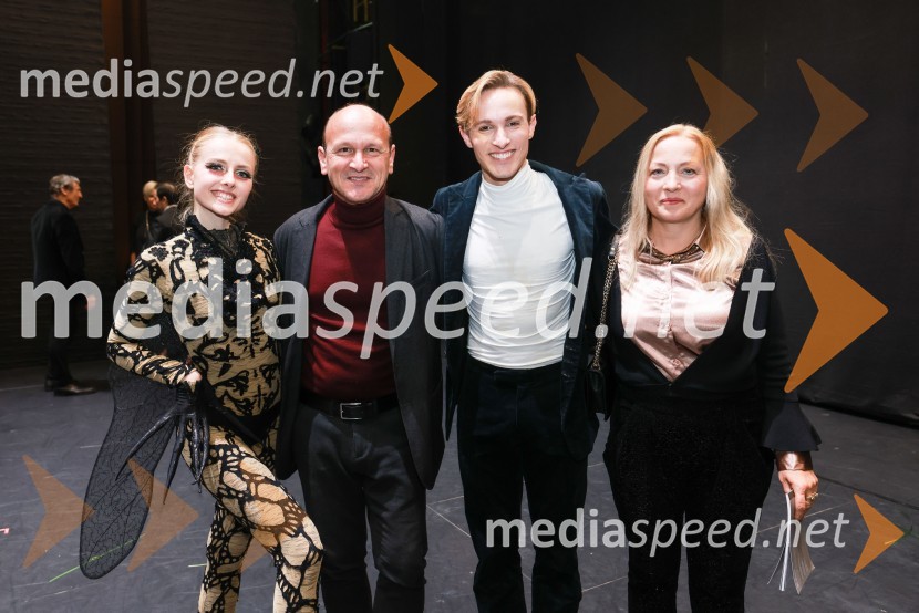  Mina Radaković, baletna plesalka;  Maurizio Buffone;  Davide Buffone, baletni plesalec;  Carola BuffonePremiera Clugovega baletnega spektakla Faust v SNG Maribor