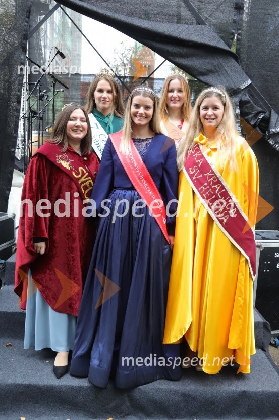  Eva Valdhuber, svečinska vinska kraljica;  Patricija Peklar, 7. Cerkvenjaška vinska kraljica;  Maruša Mukenauer, Mariborska vinska kraljica 2023;  Anja Kelc, vinska kraljica občine Starše;  Monika Narat, 12. vinska krljica Svete HeleneMartinovanje v Mariboru 2023