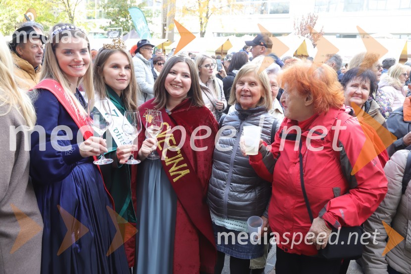  Maruša Mukenauer, Mariborska vinska kraljica 2023;  Patricija Peklar, 7. Cerkvenjaška vinska kraljica;  Eva Valdhuber, svečinska vinska kraljica;  ... ;  ... Martinovanje v Mariboru 2023