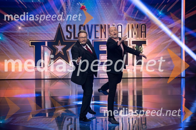  Sašo Stare, stand up komik, voditelj;  Peter Poles, televizijski voditeljSlovenija ima talent 2023, druga polfinalna oddaja