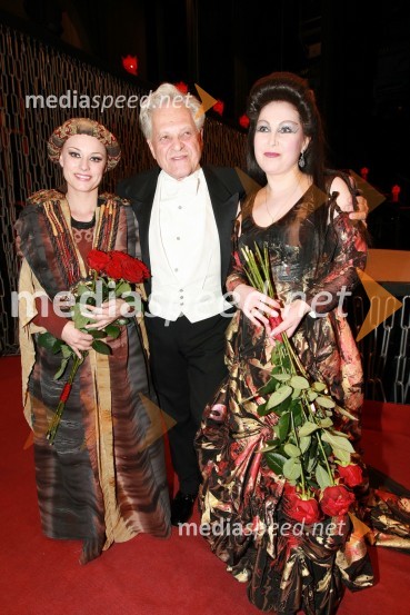Sabina Cvilak, operna pevka, Michael Halász, glasbeni vodja in dirigent ter Elena Nebera, operna pevkaPremiera opere Turandot v SNG Maribor