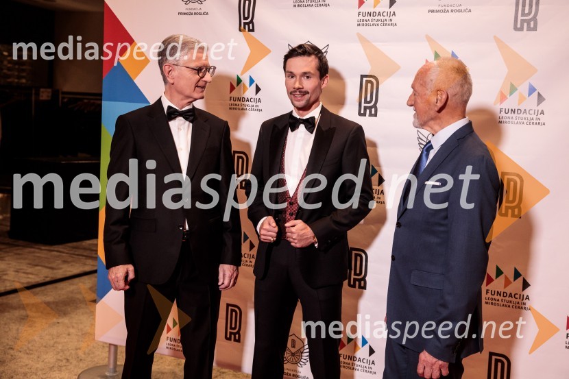  Franjo Bobinac, podpredsednik in generalni direktor za globalni marketing, Hisense International., predsednik Rokometne zveze Slovenije;  Primož Roglič, kolesar;  Miroslav Cerar, nekdanji gimnastičar, nekdanji predsednik Odbora za podeljevanje Bloudkovih priznanjPrimož Roglič predal naziv botra, dobrodelna prireditev Olimpijskega komiteja Slovenije