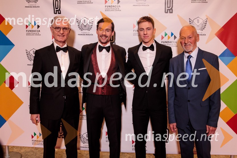  Franjo Bobinac, podpredsednik in generalni direktor za globalni marketing, Hisense International., predsednik Rokometne zveze Slovenije;  Primož Roglič, kolesar;  Tadej Pogačar, kolesar;  Miroslav Cerar, nekdanji gimnastičar, nekdanji predsednik Odbora za podeljevanje Bloudkovih priznanjPrimož Roglič predal naziv botra, dobrodelna prireditev Olimpijskega komiteja Slovenije