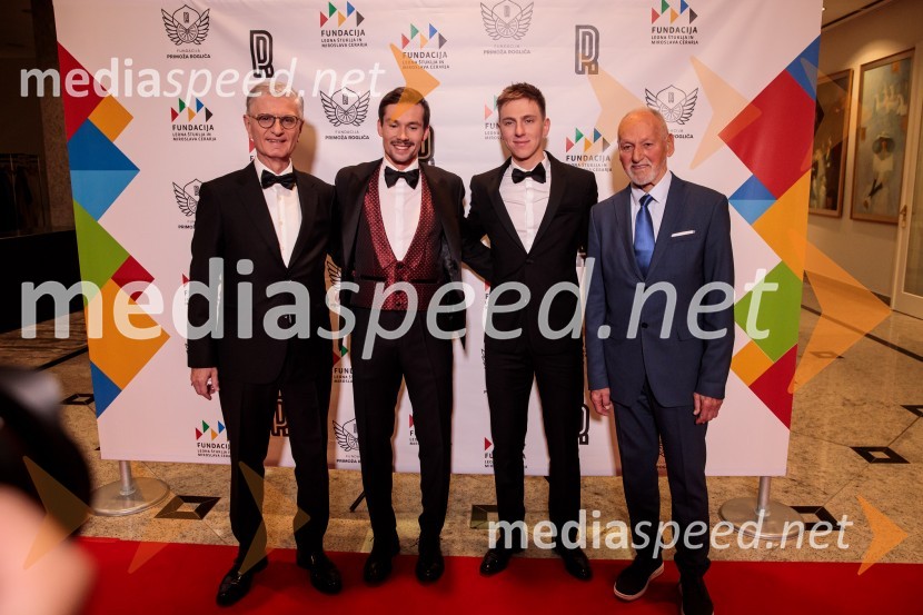  Franjo Bobinac, podpredsednik in generalni direktor za globalni marketing, Hisense International., predsednik Rokometne zveze Slovenije;  Primož Roglič, kolesar;  Tadej Pogačar, kolesar;  Miroslav Cerar, nekdanji gimnastičar, nekdanji predsednik Odbora za podeljevanje Bloudkovih priznanjPrimož Roglič predal naziv botra, dobrodelna prireditev Olimpijskega komiteja Slovenije