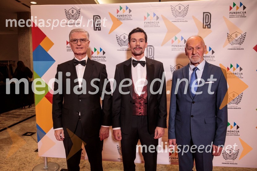  Franjo Bobinac, podpredsednik in generalni direktor za globalni marketing, Hisense International., predsednik Rokometne zveze Slovenije;  Primož Roglič, kolesar;  Miroslav Cerar, nekdanji gimnastičar, nekdanji predsednik Odbora za podeljevanje Bloudkovih priznanjPrimož Roglič predal naziv botra, dobrodelna prireditev Olimpijskega komiteja Slovenije