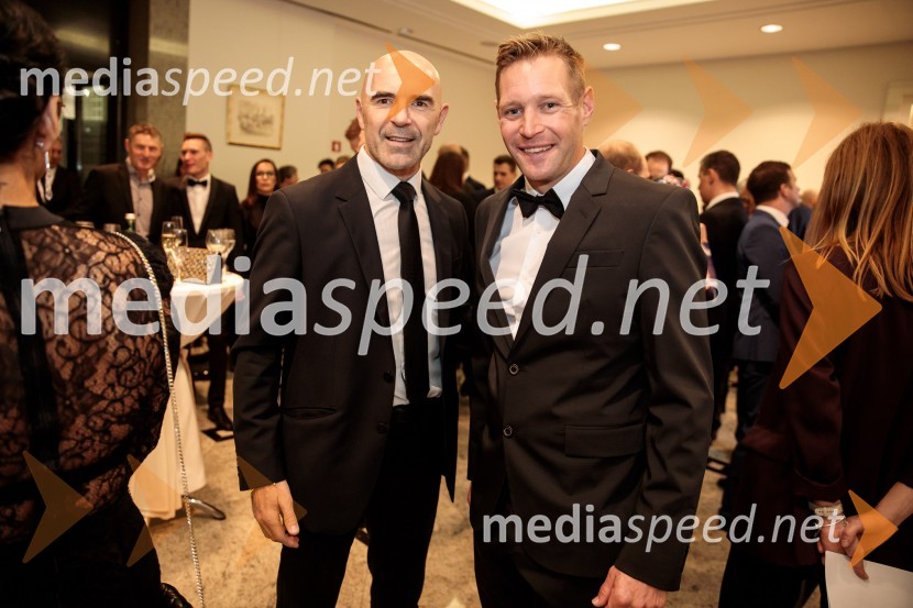  Pavel Marđonović, predsednik kolesarske zveze Slovenija;  Benjamin Savšek, kanuist Primož Roglič predal naziv botra, dobrodelna prireditev Olimpijskega komiteja Slovenije