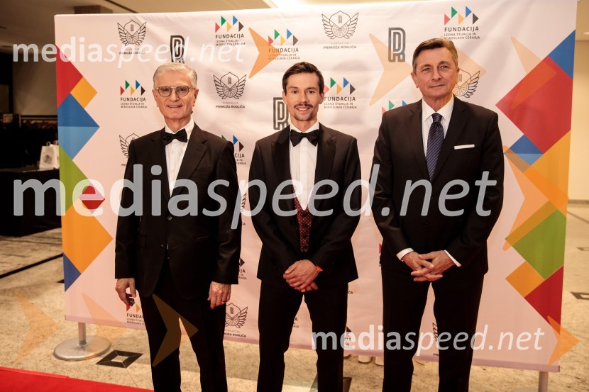  Franjo Bobinac, podpredsednik in generalni direktor za globalni marketing, Hisense International., predsednik Rokometne zveze Slovenije;  Primož Roglič, kolesar;  Borut Pahor, nekdanji predsednik Republike SlovenijePrimož Roglič predal naziv botra, dobrodelna prireditev Olimpijskega komiteja Slovenije