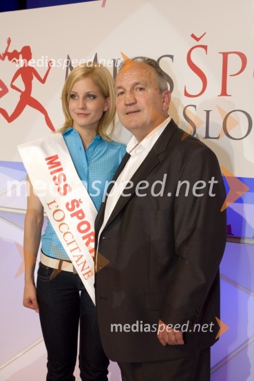 Ajda Sitar, Miss športa 2009 in Srečko Čož, vodja projekta Miss športaMiss športa Slovenije 2009