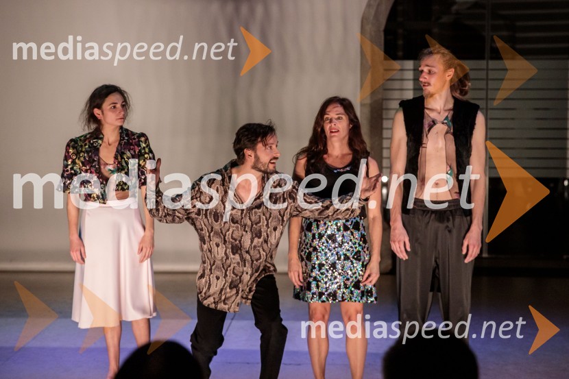  Kristýna Peldová, plesalka in koreografinja;  Milan Tomášik, plesalec;  Agostina D’Alessandro, plesalka;  Žigan Krajnčan, igralec, plesalec, koreografEno samo telo ni dovolj, premiera plesne predstave