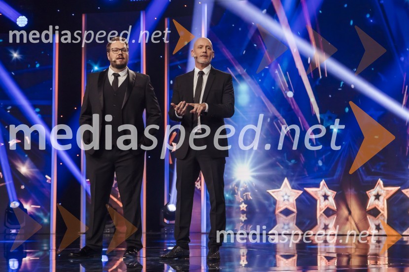  Sašo Stare, stand up komik, voditelj;  Peter Poles, televizijski voditeljSlovenija ima talent 2023, tretja polfinalna oddaja