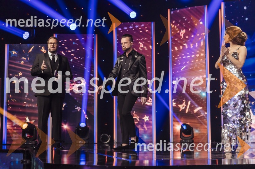  Sašo Stare, stand up komik, voditelj;  Andrej Škufca, štirikratni svetovni plesni prvak in plesni sodnik;  Ana Klašnja, balerinaSlovenija ima talent 2023, tretja polfinalna oddaja