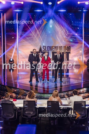  Sašo Stare, stand up komik, voditelj;  Matic Peljhan, čarodej, Matriks;  Peter Poles, televizijski voditeljSlovenija ima talent 2023, tretja polfinalna oddaja