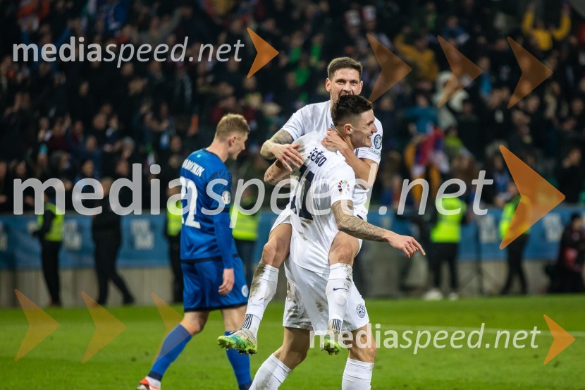  Erik Janža, nogometaš, Slovenija;  Benjamin Šeško, nogometaš, SlovenijaKvalifikacije za nogometno EP: Slovenija- Kazahstan