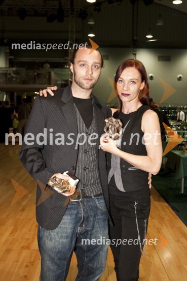 Gregor Luštek in Rosana Hribar, plesalca sodobnega plesaDržavno prvenstvo v latinskoameriških plesih in podelitev nagrad Povodni mož 2008