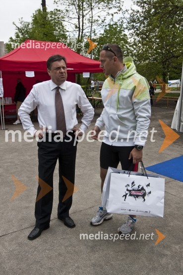 Jure Košir, nekdanji alpski smučar in Zoran Jankovič, župan LjubljaneFormaraton, dobrodelni tek