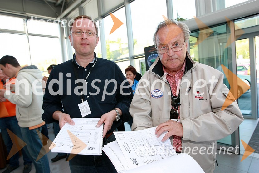 Andrej Malgaj, lastnik podjetja Avtohiša Malgaj in njegov oče Franc Malgaj, ustanovitelj podjetja Avtohiša MalgajSrečanje članov Porsche klub Slovenija