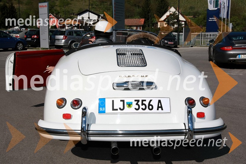 Andrej Malgaj, lastnik podjetja Avtohiša Malgaj in hčerka KatarinaSrečanje članov Porsche klub Slovenija