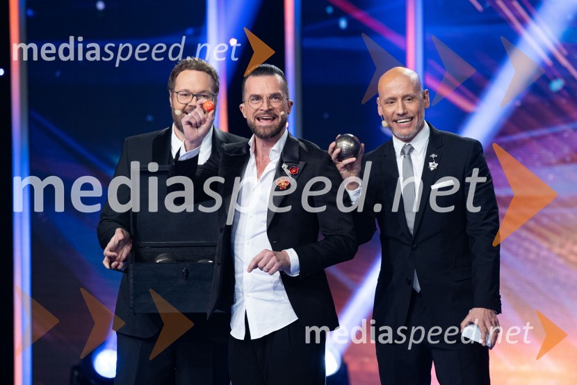  Sašo Stare, stand up komik, voditelj;  Andrej Škufca, štirikratni svetovni plesni prvak in plesni sodnik;  Peter Poles, televizijski voditeljSlovenija ima talent 2023, četrta polfinalna oddaja