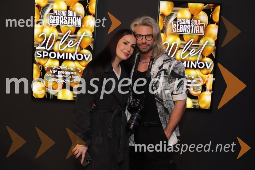  Nika Krmec;  Tibor Golob, fotograf20 let spominov, VIP premiera dokumentarnega filma o plesni šoli Sebastian