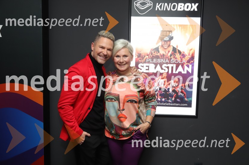  Sebastian Podgornik, pevec in plesalec;  Ana  Praznik, voditeljica, pevka Bepop20 let spominov, VIP premiera dokumentarnega filma o plesni šoli Sebastian