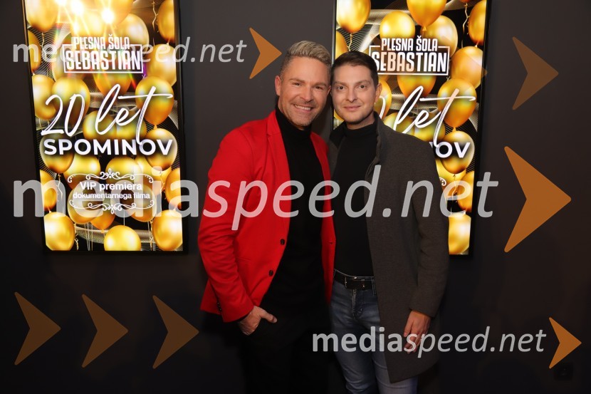  Sebastian Podgornik, pevec in plesalec;  Damjan Murko, pevec20 let spominov, VIP premiera dokumentarnega filma o plesni šoli Sebastian