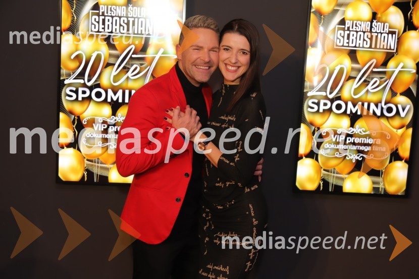  Sebastian Podgornik, pevec in plesalec;  Alenka  Husič, pevka, skupina Bepop20 let spominov, VIP premiera dokumentarnega filma o plesni šoli Sebastian