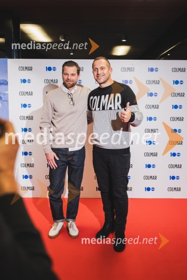  Boštjan Novak, Bora d.o.o.;  Jure Košir, nekdanji smučar100-letnica blagovne znamke Colmar