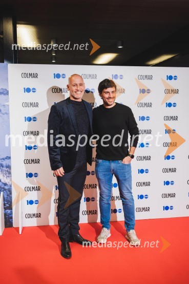  Peter Poles, televizijski voditelj;  Stefano Colombo, direktor prodaje in marketinga blagovne znamke Colmar100-letnica blagovne znamke Colmar