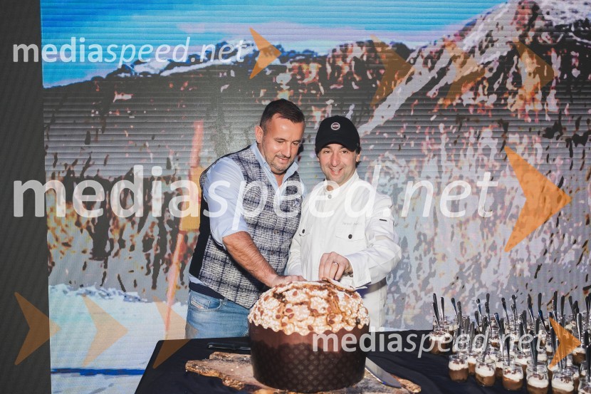  Robert Šterpin, direktor, Bora d.o.o.;  Tomaž Kavčič, kuharski mojster, Pri Lojzetu, Zemono, podpredsednik BASS100-letnica blagovne znamke Colmar