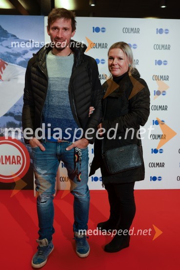  Robert Kranjec, nekdanji smučarski skakalec;  Špela Kranjec100-letnica blagovne znamke Colmar