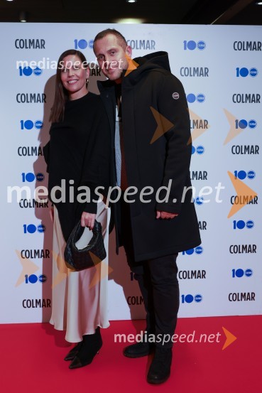  Simona Škrobar;  Jure Košir, nekdanji smučar100-letnica blagovne znamke Colmar