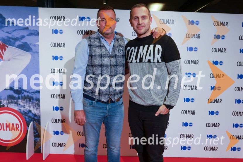  Robert Šterpin, direktor, Bora d.o.o.;  Jure Košir, nekdanji smučar100-letnica blagovne znamke Colmar