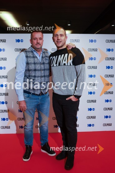  Robert Šterpin, direktor, Bora d.o.o.;  Jure Košir, nekdanji smučar100-letnica blagovne znamke Colmar