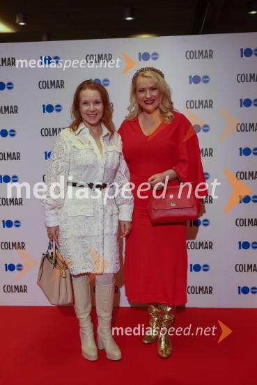  Regina Kogoj, pevka;  Danica Lovenjak, novinarka, voditeljica100-letnica blagovne znamke Colmar
