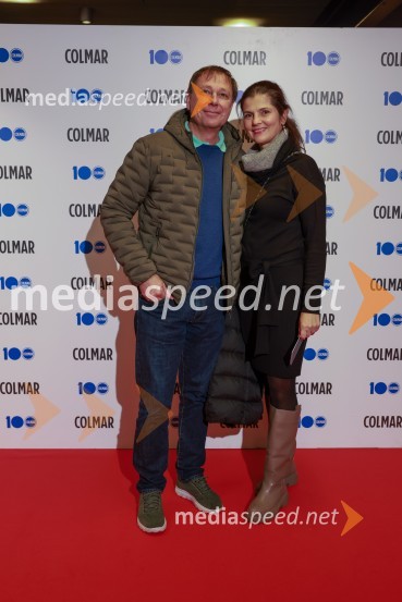 dr.  Blaž  Lešnik, predsednik Zveze učiteljev in trenerjev smučanja Slovenije;  Snežana Mladič Lešnik100-letnica blagovne znamke Colmar