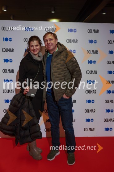  Snežana Mladič Lešnik; dr.  Blaž  Lešnik, predsednik Zveze učiteljev in trenerjev smučanja Slovenije100-letnica blagovne znamke Colmar