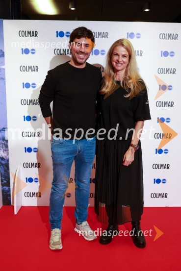  Stefano Colombo, direktor prodaje in marketinga blagovne znamke Colmar;  Špela Pretnar, nekdanja smučarka in predstavnica za odnose z javnostmi,Smučarska zveza Slovenije 100-letnica blagovne znamke Colmar