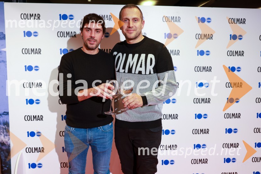  Stefano Colombo, direktor prodaje in marketinga blagovne znamke Colmar;  Jure Košir, nekdanji smučar100-letnica blagovne znamke Colmar